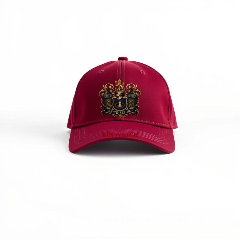 Bin Watch Cap — dark red baseball cap with Shiteseeing logo
